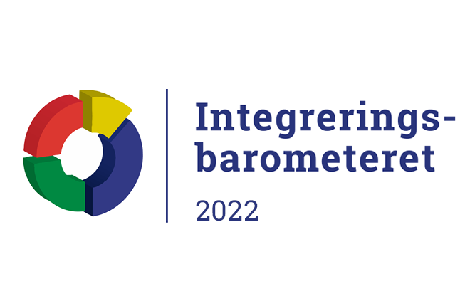 Integreringsbarometerets logo med teksten "Integreringsbarometeret 2022" ved siden av