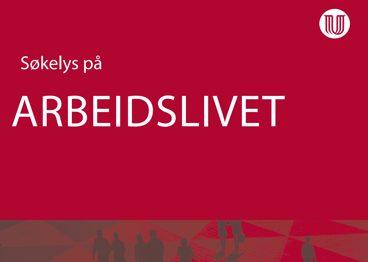 Skjermdump av Søkelys på arbeidslivets forside. Logo på rød bakgrunn. 