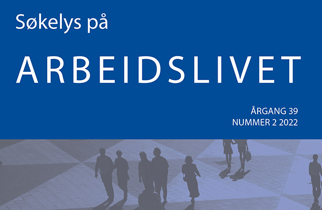 Skjermdump av Søkelys på arbeidslivets forside. Logo på blå bakgrunn. 