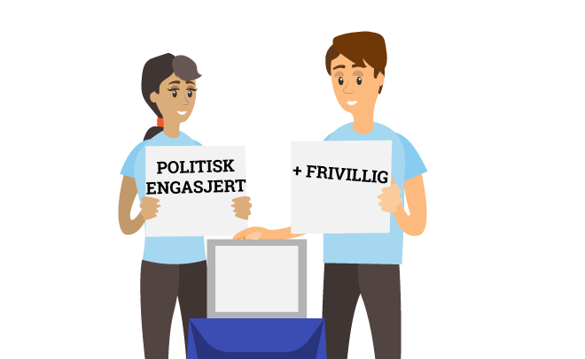 bilde av mann og kvinne som er frivillig engasjert