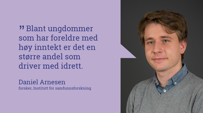 Bilde av Daniel Arnesen med sitat fra artikkelen